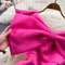 Rose Red Irregular 3d Bow Dress