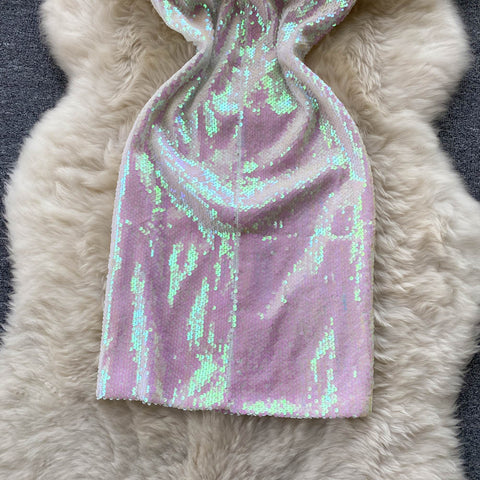 Sequin Sexy Hip-wrapping Slip Dress