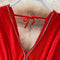 Loose V-Neck Neck Waist Doll Sleeve Pleated Dress
