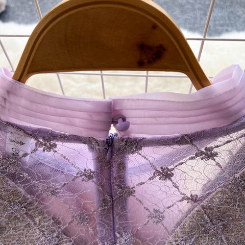 Beaded Embroidered Mesh Bow Dress