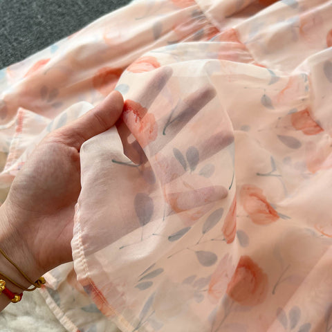 Pink Fairy Layered Floral Dress