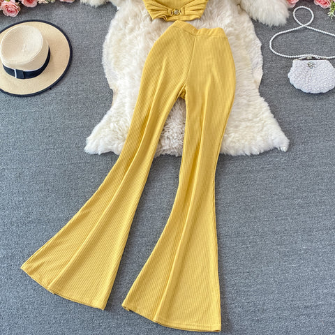 Fashion High-waist Skinny Two-piece Suit