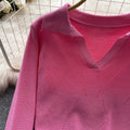 Solid Color Polo Collar Sweater
