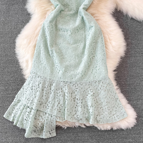 Retro Chinese Style Stand-collar Lace Dress