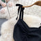 High-quality Black&White Colour-blocking Slip Dress