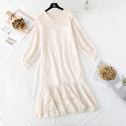 Fishtail Hem Lace Dress