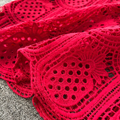 Crochet Lace Hollowed Long-sleeve Dress