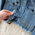 Denim Short Jacket&Halter Dress 2Pcs