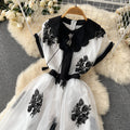 Embroidered Doll Neck Floral Dress