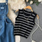 Denim Overalls&Contrast Color Vest 2Pcs