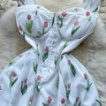 Nipped-waist Printed Floral Dress