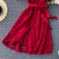 Vintage Hollow Lace Short Sleeve Dress