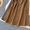 Elegant A-line Pleated Skirt with Waistbelt