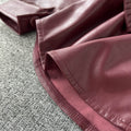 Solid Color Waist-slimming Leather Jacket