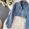 Vintage Short Denim Jacket&Slip Dress 2PCS