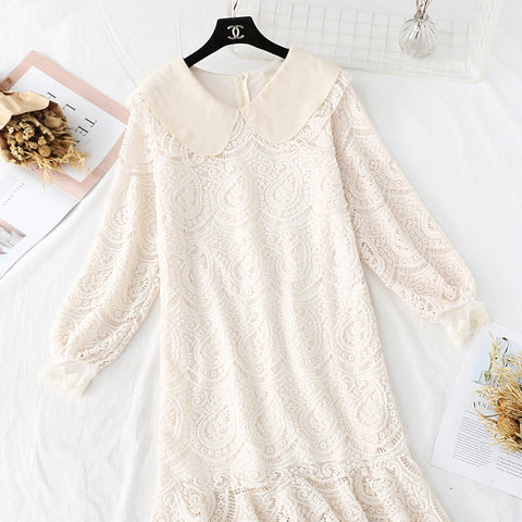Fishtail Hem Lace Dress