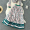 Ethnic Style Top&Pleated Skirt 2Pcs