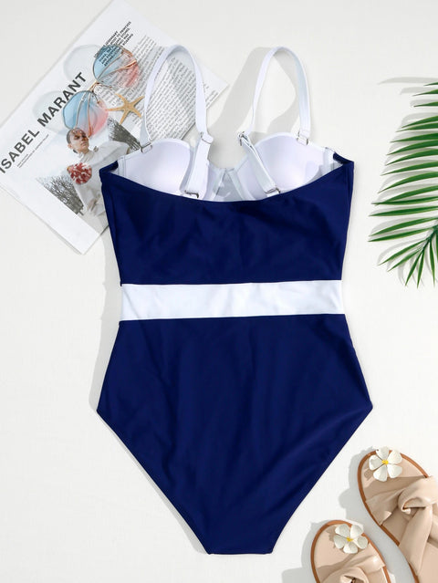 A One-piece Swimsuit With Breast Padding