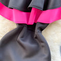 Diagonal Collar Color-blocking Fishtail Dress