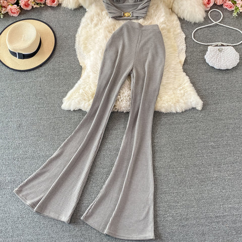 Fashion High-waist Skinny Two-piece Suit