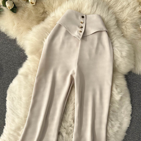 Straight Casual Wide-leg Trousers