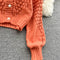 V-neck Hollowed Delicate Knitted Cardigan