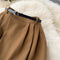 Elegant A-line Pleated Skirt with Waistbelt