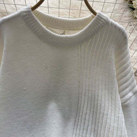 Irregular Design Loose Fringed Sweater