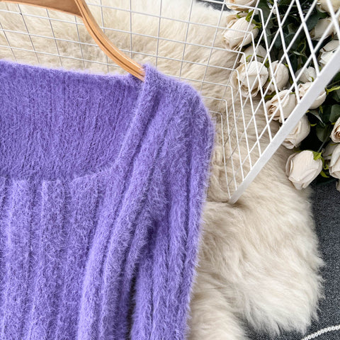 Short Sweater&High-waist Skirt 2Pcs