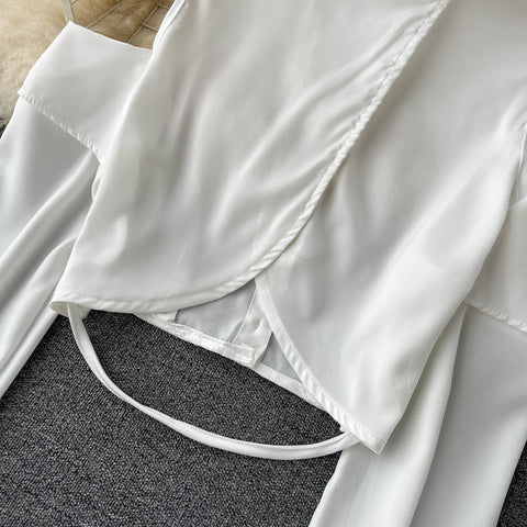 Niche Shoulder-hollowed Plain Shirt