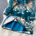 Lace-paneled Beaded Jacquard Dress