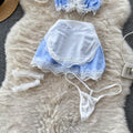 Lace Ruffle Maid Uniform 2Pcs Set