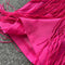 Rose Red Tassel Patchwork Dress