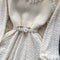 Elegant Beaded Lace Knitted White Dress