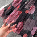 Black Printed Mesh Skirt