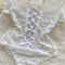 White Lace Hollowed See-through Jumpsuit