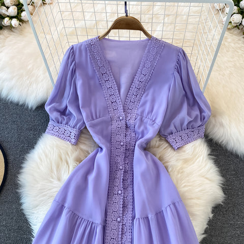V-neck Lace Dress