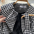 Houndstooth Short Jacket&Slip Dress 2Pcs