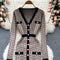 V-neck Colorblock Slim-fit Hip Knitted Dress