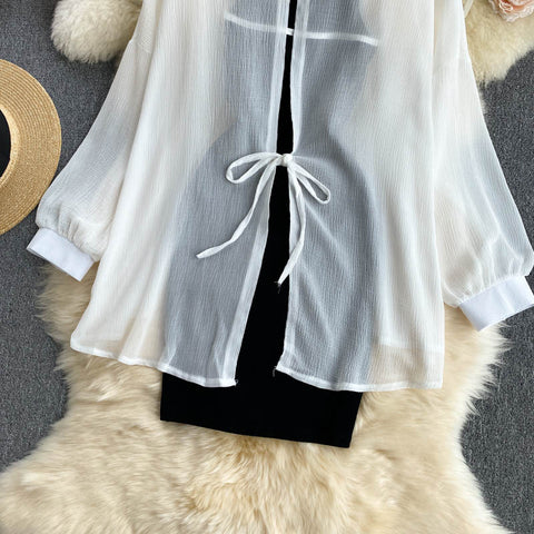 Two-piece Sun Protection Shirt Halterneck Dress
