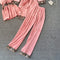 Sexy Lace Stitching Velvet Three-piece Pajamas