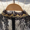 Short Sleeve Nipped Waist Lace Panel Dress