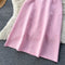 Color Blocking Lapel Blazer&Skirt 2Pcs