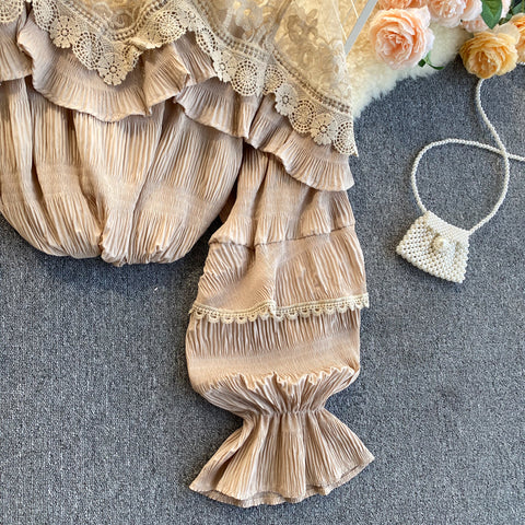 See-through Mesh Patchwork Chiffon Blouse