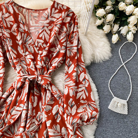 Floral Lace Chiffon Dress
