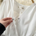 Elegant Patchwork Shirt&Trousers 2Pcs Set