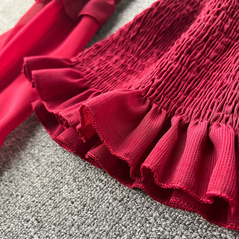 Niche Strapless Solid Colour Shirt
