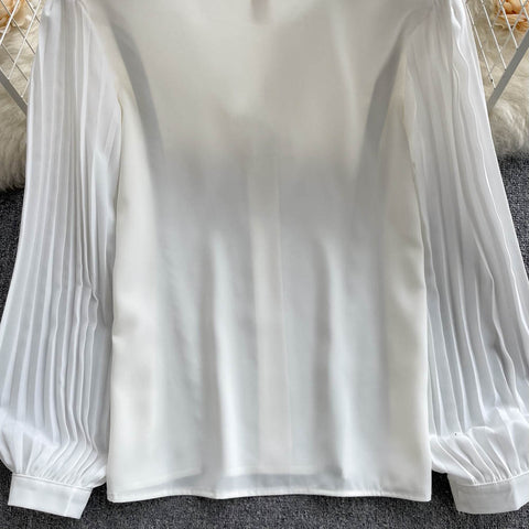 High-end Color Blocking Long-sleeve Shirt