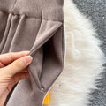 Color-blocking Hoodie&Drawstring Trousers 2Pcs