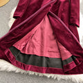 Velvet Suit Collar Trench Coat Dress